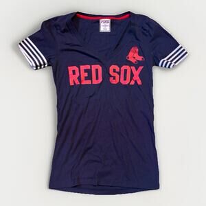 Pink Victoria’s Secret Boston Red Sox V Neck Tee Womens Small MLB